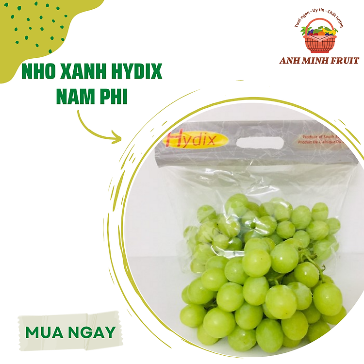 Nho xanh Hydix Sweet Globe Nam Phi (1KG) - Trái Cây Nhập Khẩu Anh Minh Tươi Ngon