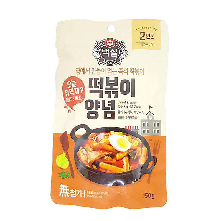 Sốt Nấu Bánh Gạo Cay Ngọt Tokbokki Beksul Gói 150g - Nhập Khẩu Hàn Quốc