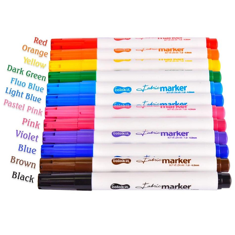 Bút Vẽ Trên Vải Colorkit FM-C002 (12 chiếc) - Ảnh 5
