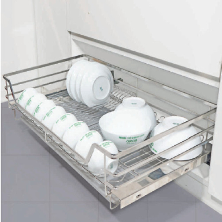 Kệ Đựng Bát Đĩa Đa Năng Inox 304 Nan Dẹt Grob - Hàng Chính Hãng