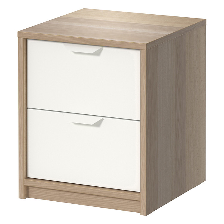 Tủ Đầu Giường Hiện Đại Askvoll KOZOKA - Trắng Phối Nâu Gỗ