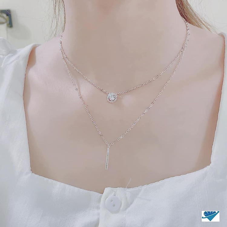 DÂY CHUYỄN NỮ BẠC TA 2 TẦNG SANG CHẢNH