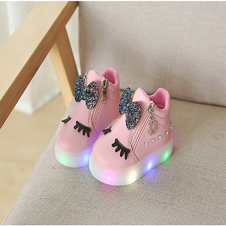 Giày thể thao mi thỏ có đèn led cho bé gái 1083 ( 1 - 5 tuổi)