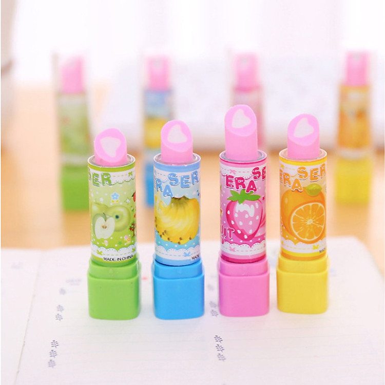 Cục Tẩy Bút Chì Hình Cây Son Môi Độc Đáo - Cục Gôm Tẩy Văn Phòng Phẩm Cho Bé