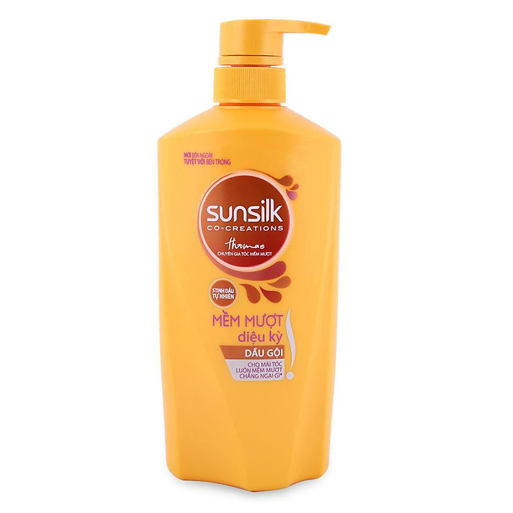 Dầu gội Sunsilk Mềm Mượt Diệu Kỳ 650gr dành cho tóc khô xơ với tinh dầu Argan hiện đại