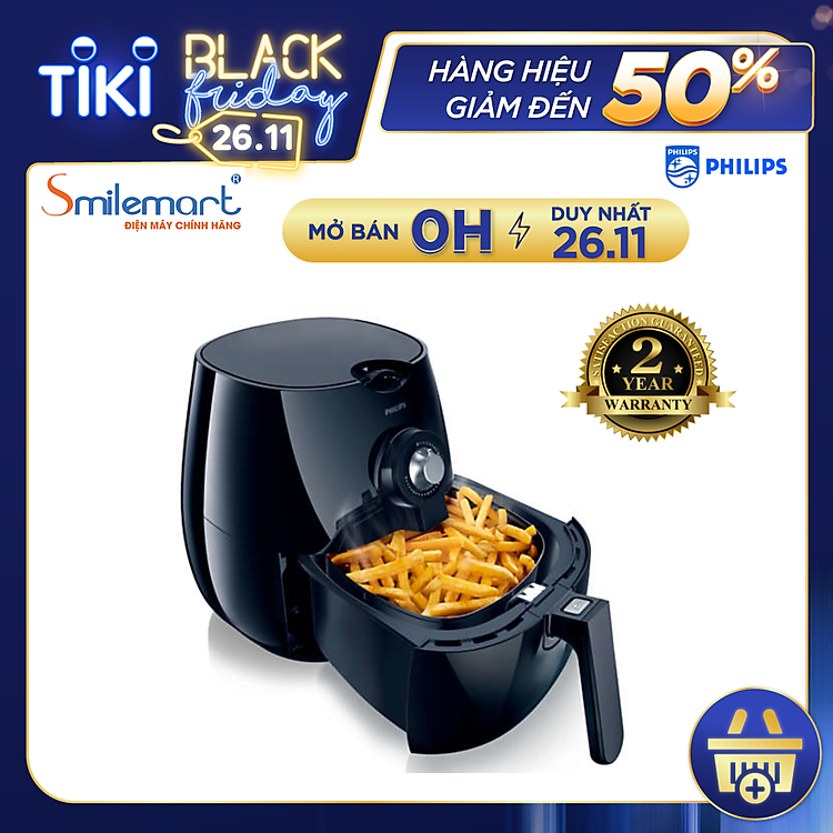 Nồi Chiên Không Dầu Philips HD9200/90 - Hàng Chính Hãng