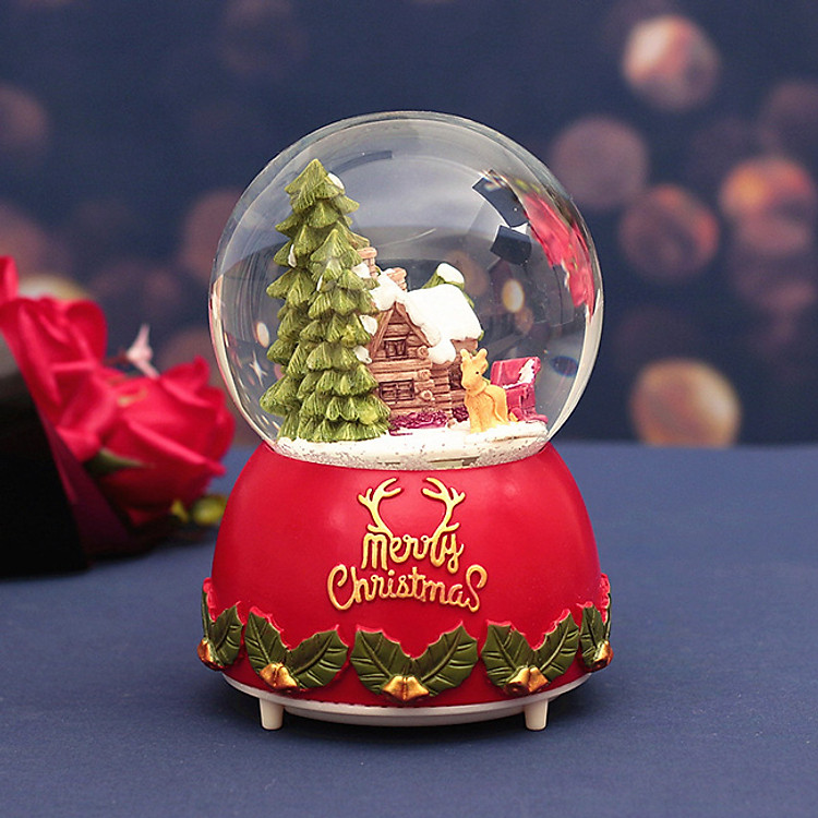 Hộp nhạc quả cầu tuyết Giáng Sinh - Ngôi Nhà Tuyết ( Mẫu ngẫu nhiên)