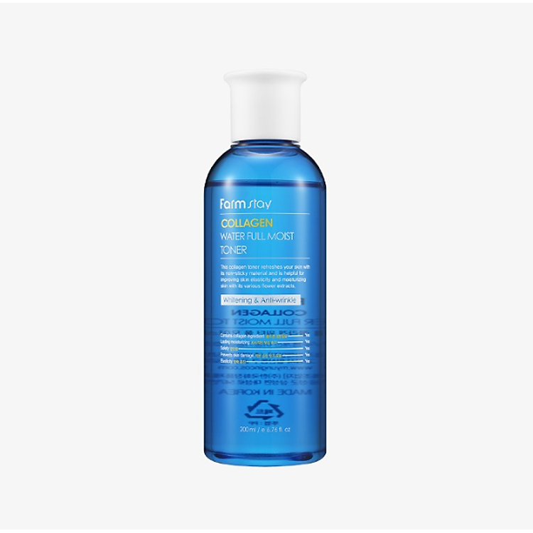 Nước hoa hồng collagen săn chắc da và chống lão hóa _ Farmstay Collagen Water Full Moist Toner 200ml