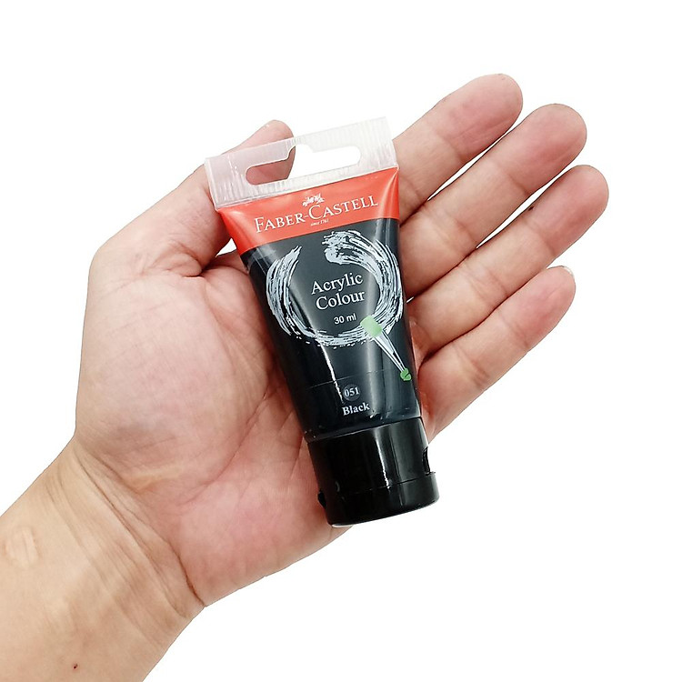 Tuýp màu vẽ acrylic 30ml (đen) Faber 183099 - Ảnh 6