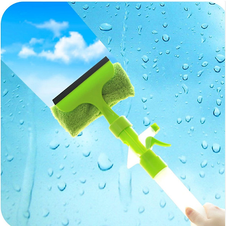 Bộ 2 Dụng cụ lau kính cầm tay có bình xịt nước đa năng