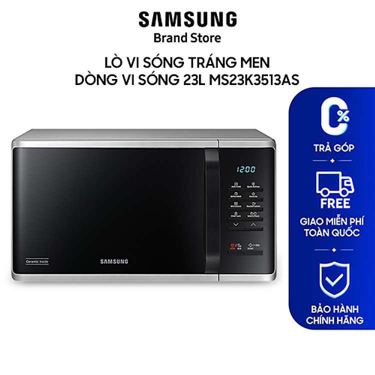 Lò vi sóng tráng men Samsung Dòng vi sóng 23L (MS23K3513AS)- Hàng chính hãng