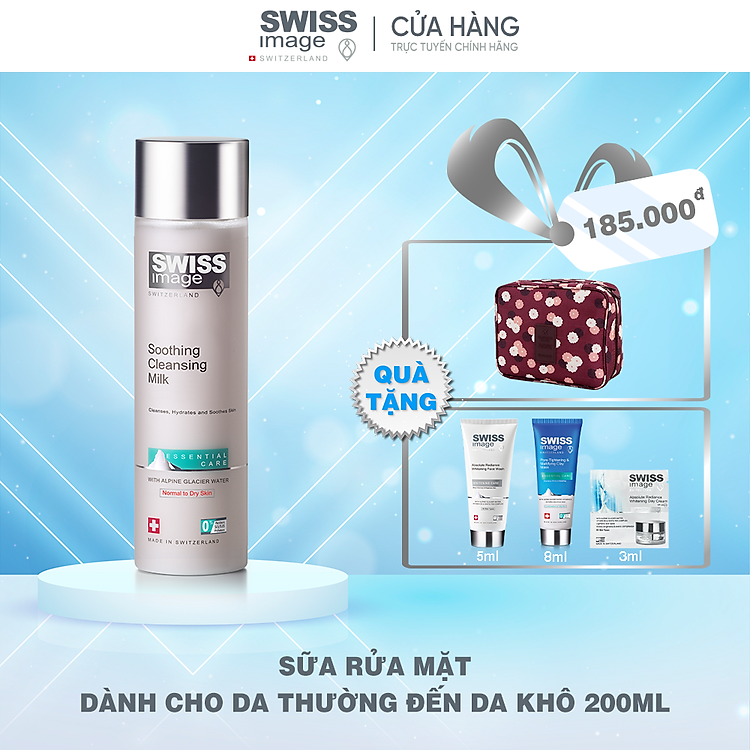 Sữa Rửa Mặt Hằng Ngày Dành Cho Da Thường Đến Da Khô Swiss Image Soothing Cleansing Milk 200ml