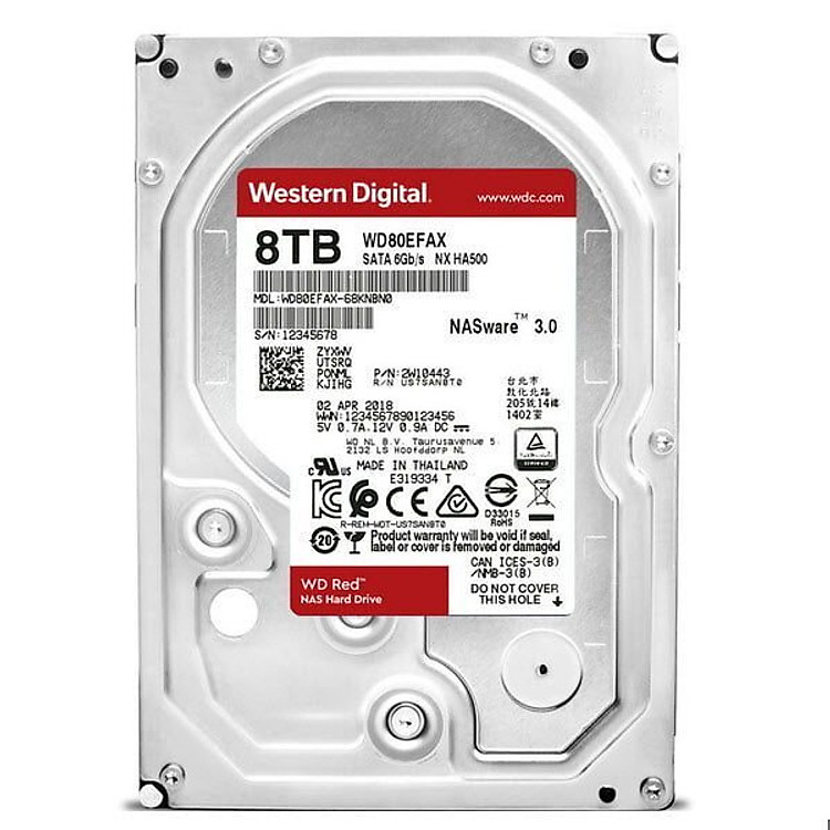 Ổ Cứng HDD NAS WD Red 8TB/265MB/5400/3.5 - WD80EFAX - Hàng chính hãng