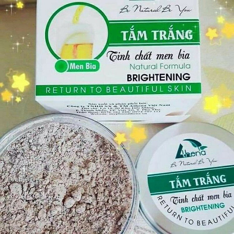Tắm trắng tinh chất men bia Athena 200g