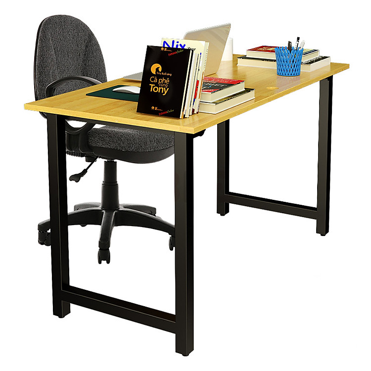 Bộ Bàn Rec-T Đen Và Ghế Có Tay Đen IBIE IB505