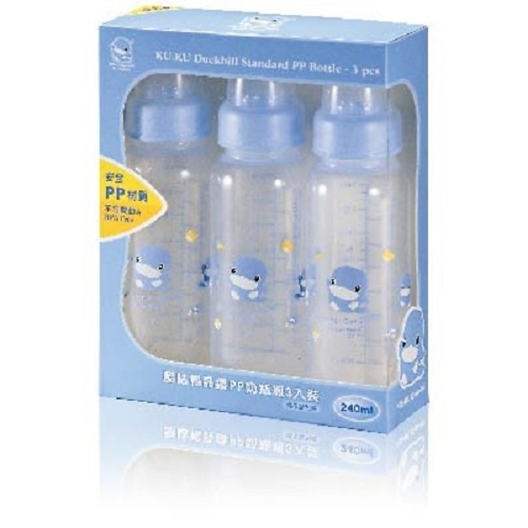 Bộ Bình Sữa Cổ Nhỏ Kuku 240ML - Set 3 Chính hãng Tiết kiệm - Hình ảnh 2