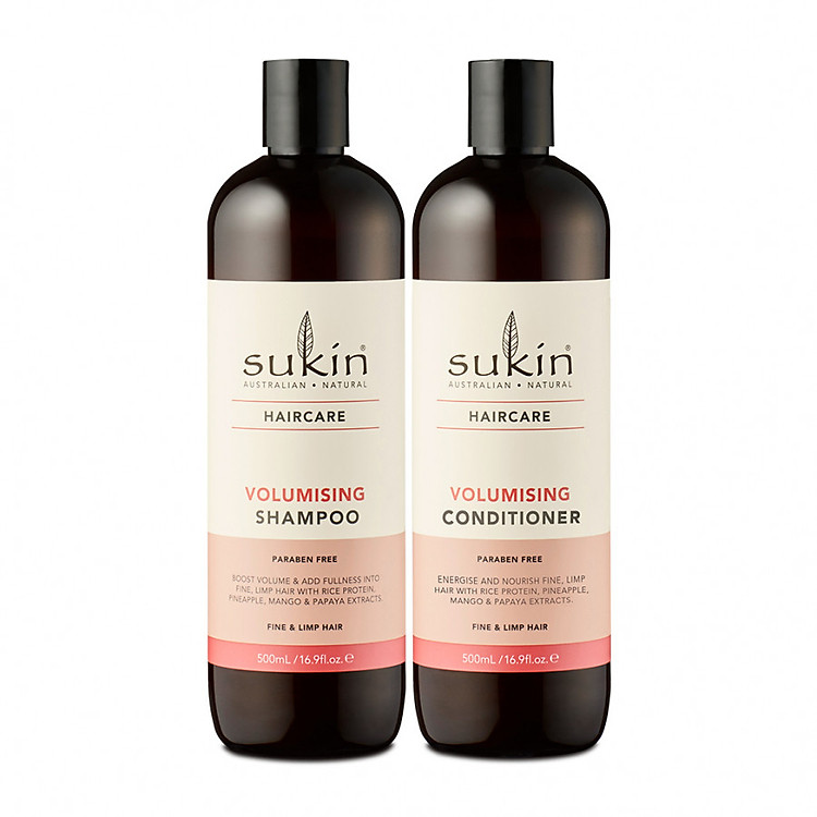 Combo gội xả làm dày tóc Sukin Volumising Shampoo 500ml & Sukin Volumising Conditioner 500ml