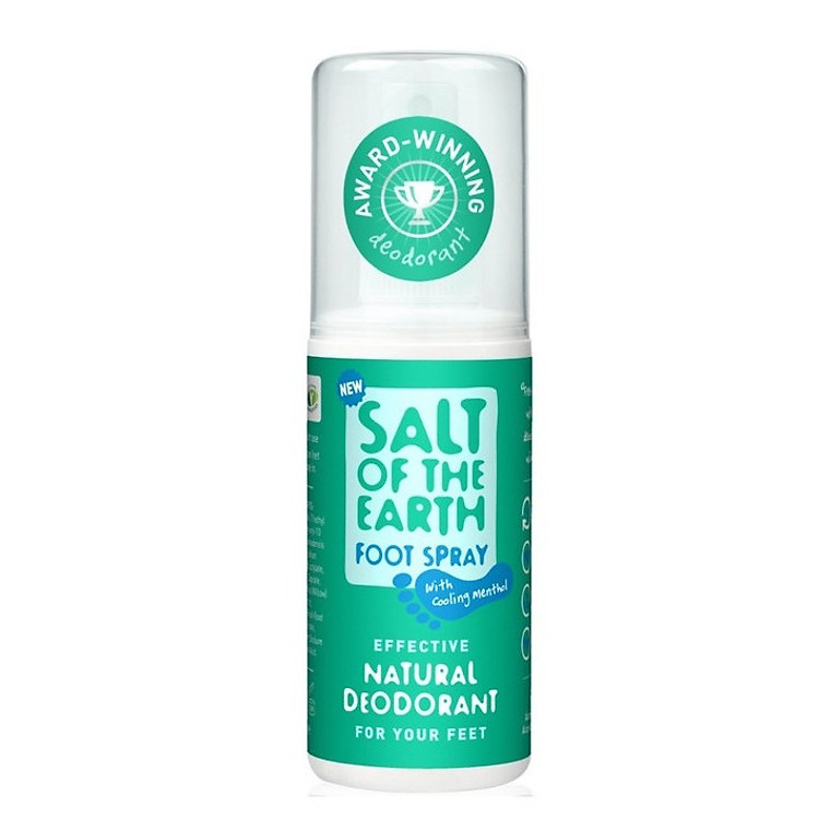 Xịt khử mùi hôi chân Salt Of The Earth Foot Spray Effective Natural Deodorant - 100ml (Bill Anh)