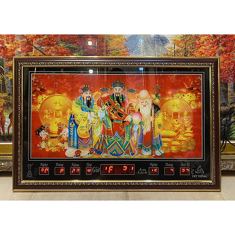 Tranh đồng hồ van niên, phúc lộc thọ - 68629