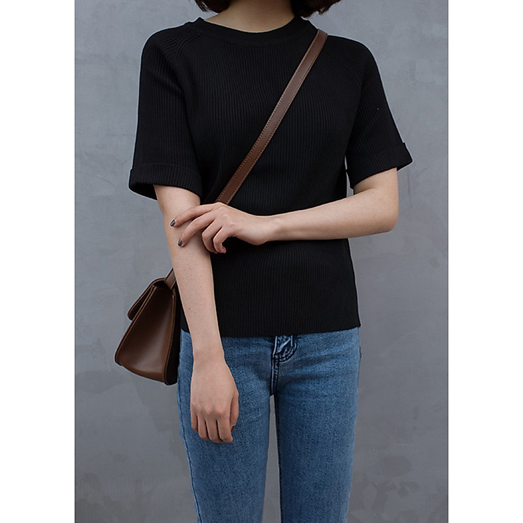 Áo Nữ Basic Len Gân Co Dãn Mẫu Mới Blackinner - Hàng Chính Hãng