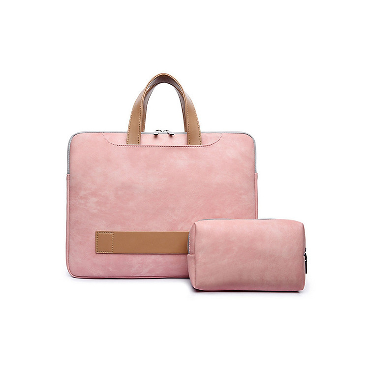 Túi xách thời trang dành cho MacBook, laptop - chất liệu PU, tặng túi phụ