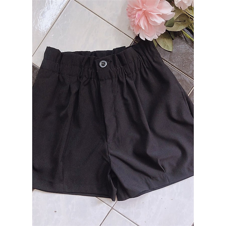 Quần short nữ lưng thun túi thẳng