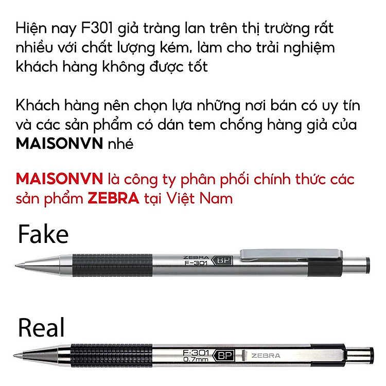Viết Bi Bấm Kim Loại Zebra F301 0.7mm (mực xanh) - Ảnh 3