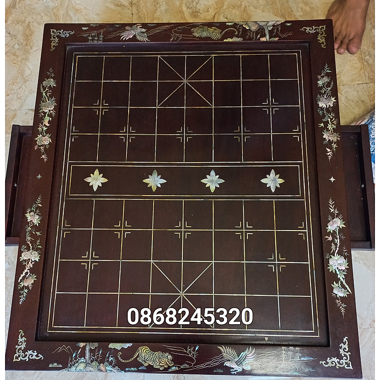 Bàn cờ tướng gỗ gõ khảm ốc Chính hãng Giá tốt
