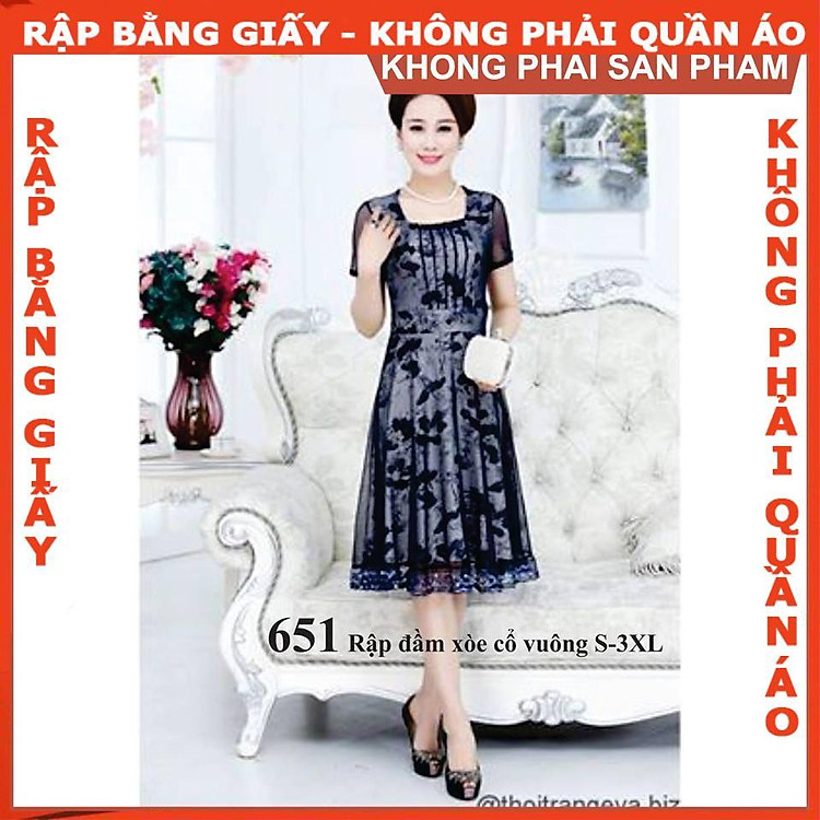 Rập giấy mã 651 (BẢN VẼ) rập may đầm – XL