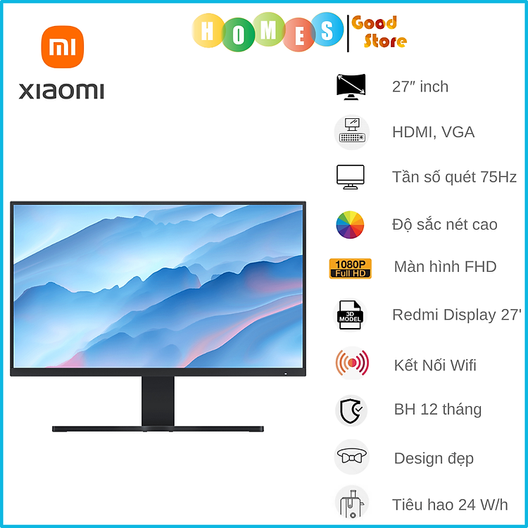 Màn Hình Xiaomi Redmi A27Q 2025 2K 27 Inch 100 Hz Có Hỗ Trợ Gắn VESA Phù Hợp Làm Việc Chơi Game - Hàng Nhập Khẩu