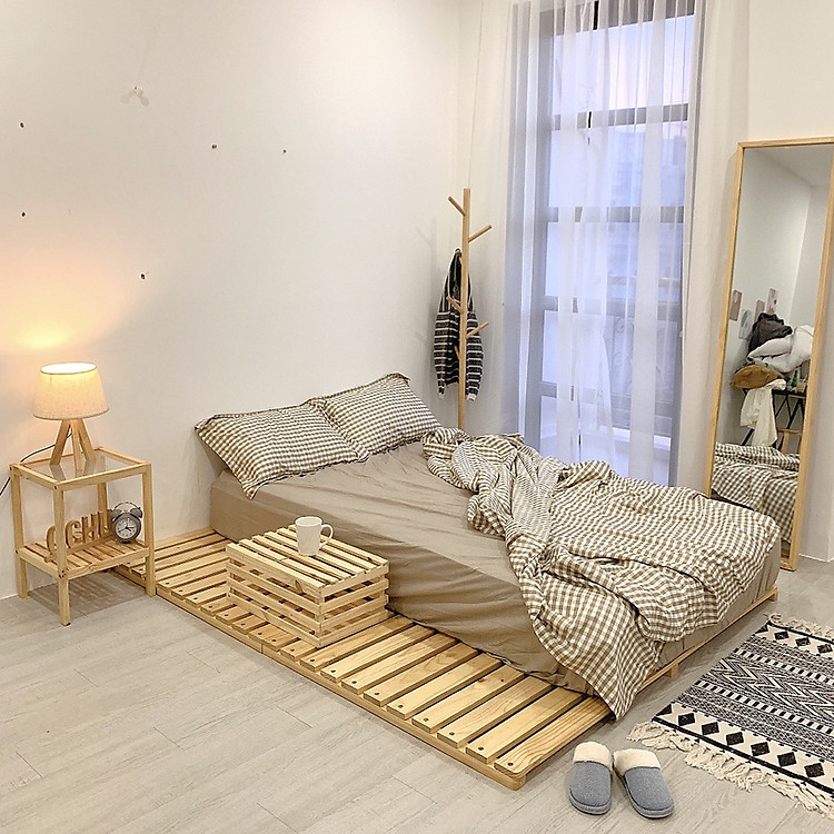 Giường Ngủ Pallet Gỗ Thông OCHU - Nancy Bed - Natural