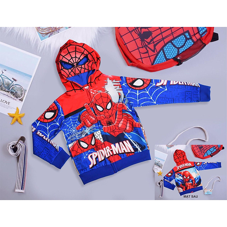 Áo Khoác Siêu Nhân bé trai Chất Cực Đẹp, cho bé từ 8-40kg