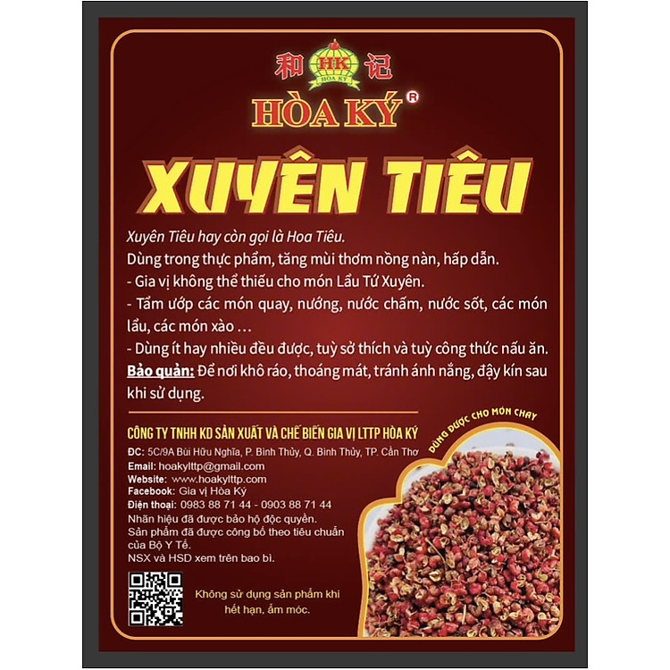 Xuyên tiêu 100gr Hoà Ký nguyên chất