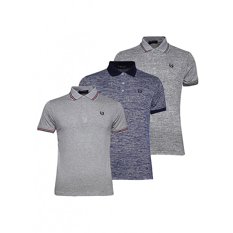 Set 3 áo thun nam cotton 4 chiều phối bo Pious Mã 03