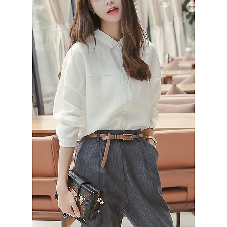 Áo sơ mi nữ mùa thu phong cách Hàn Quốc