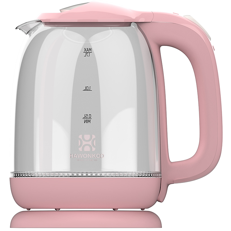 Bình siêu tốc thủy tinh 1,7L Hawonkoo KEH-170-PK - Hàng Chính Hãng (chỉ giao HN và một số khu vực)