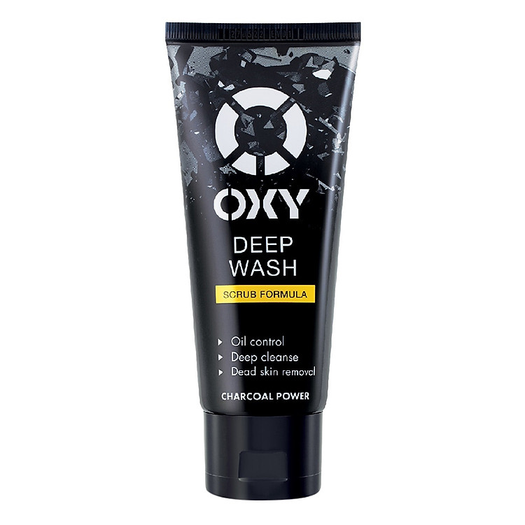 Sữa rửa mặt cho nam Oxy sạch sâu giảm nhờn dạng kem có hạt massage Oxy Deep Wash 100g