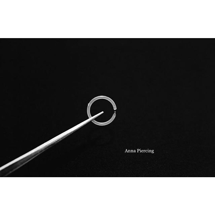 Khuyên mũi môi tai vòng trong suốt có chốt cài bằng nhựa sinh học không gây kích ứng da xỏ khuyên