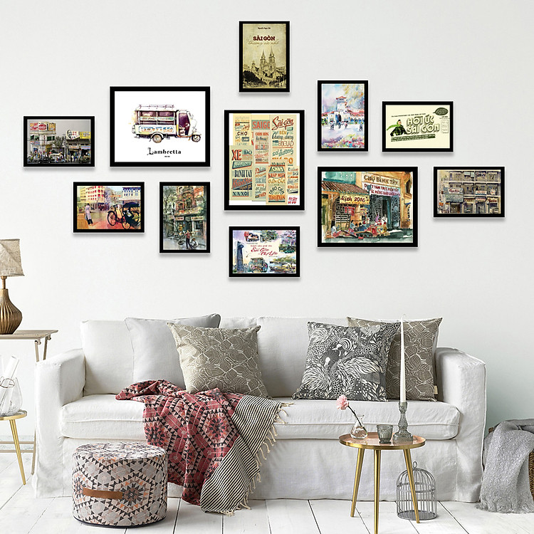 Khung Ảnh Treo Tường Có Kính Ký Ức Sài Gòn KA263 (11 chiếc)