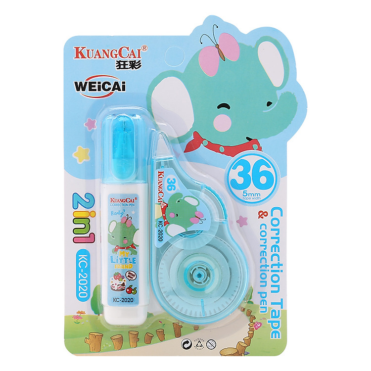 Vỉ 2 Cây Bút Xóa Kéo + Nước Kuangcai Kc-2020