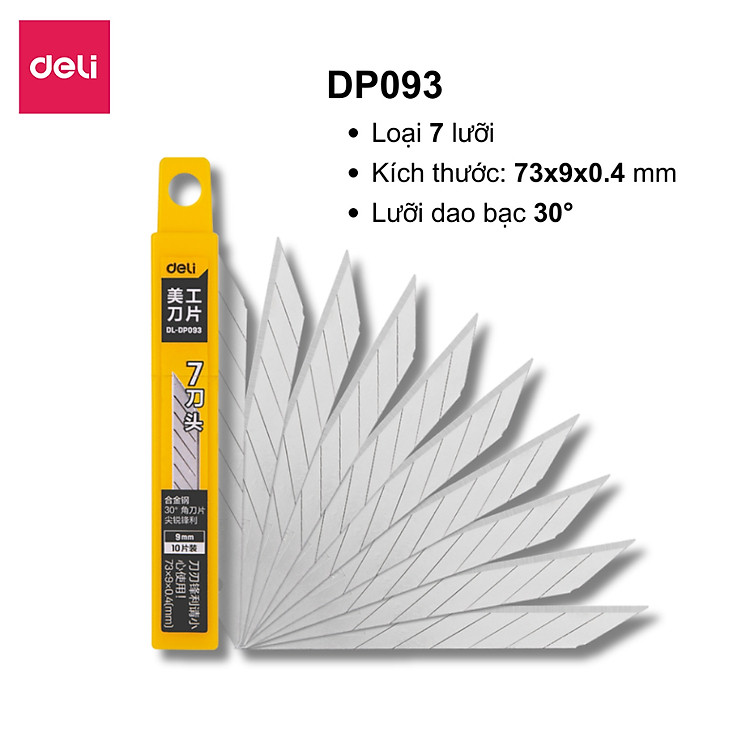 Hộp Lưỡi Dao Rọc Giấy Deli (10 chiếc)