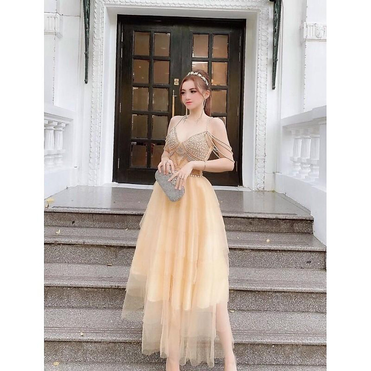 Đầm dự tiệc công chúa sang trọng TRIPBLE T DRESS -size M/L (kèm ảnh/video thật)MS255V