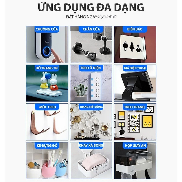 Bộ Băng Keo 2 Mặt Dán Siêu Dính (10 miếng) - Ảnh 3