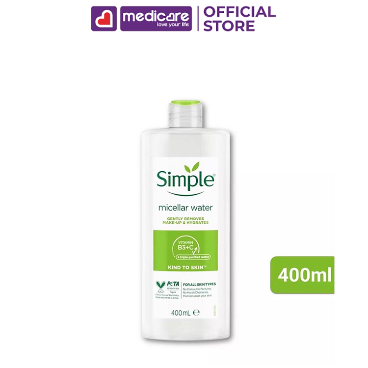 Nước tẩy trang SIMPLE sạch da cấp ẩm 400ml