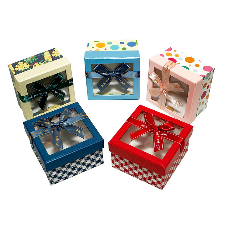 Hộp Quà Vuông (Kiếng) Phượng Hoàng V047 (9 x 9 x 6 cm)