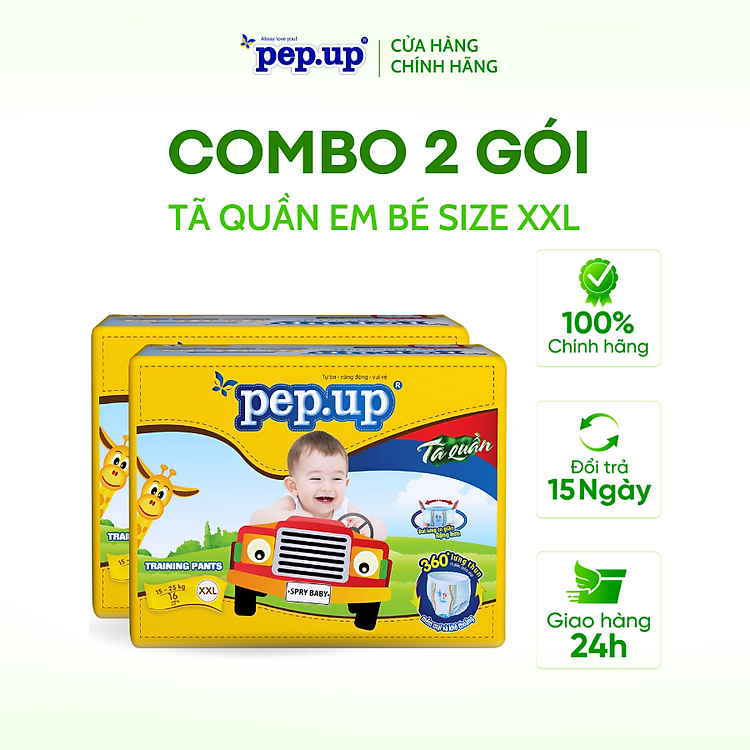 Tham Khảo tại ConCung: Combo 2 gói Tã Pep.up XXL , nhận ngay nhiều Ưu đãi