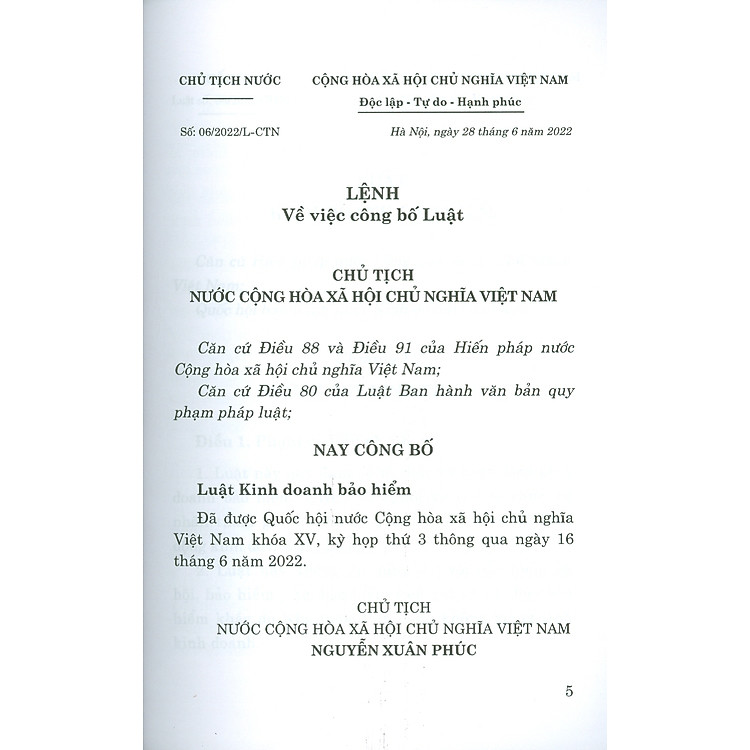 Luật Kinh Doanh Bảo Hiểm (Bản in năm 2022) - Ảnh 5