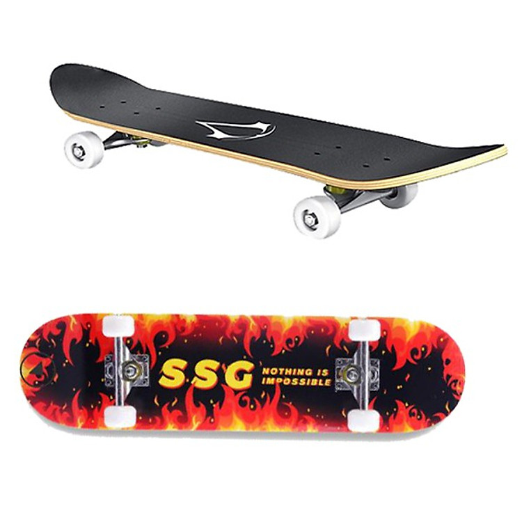 Ván trượt Người Lớn Skateboard Mặt Nhám, Bánh Pu Cỡ Đại 80x20+ Khung Hợp Kim Nhôm Chịu Lực(Nhiều Màu sắc)