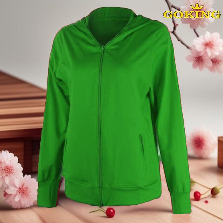 Áo khoác nữ thoát nhiệt Nhật Bản Goking, 6 túi to tiện dụng, vải thun 100% cotton mỏng nhẹ thoáng mát, thấm hút mồ hôi. Áo chống nắng hàng hiệu cao cấp
