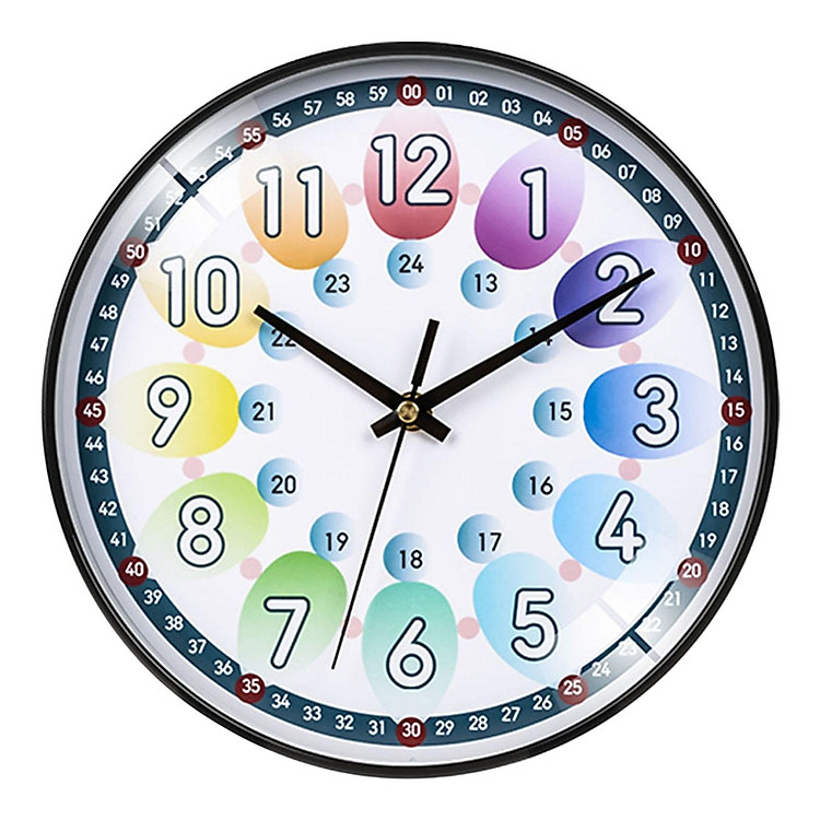 12 Inch Silent Sweep Seconds Precision Time Tell Kids Wall Clock
